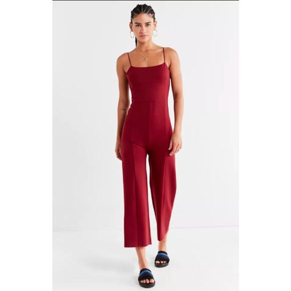 URBAN OUTFITTERS Burgundy One Piece Jumpsuit Women's Size XS NWT Stretch Audrey - Picture 1 of 8